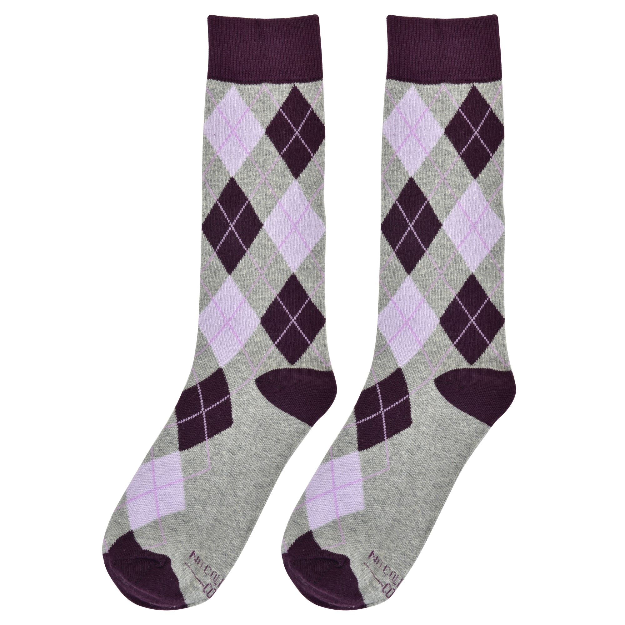 Purple and Grey Argyle Socks