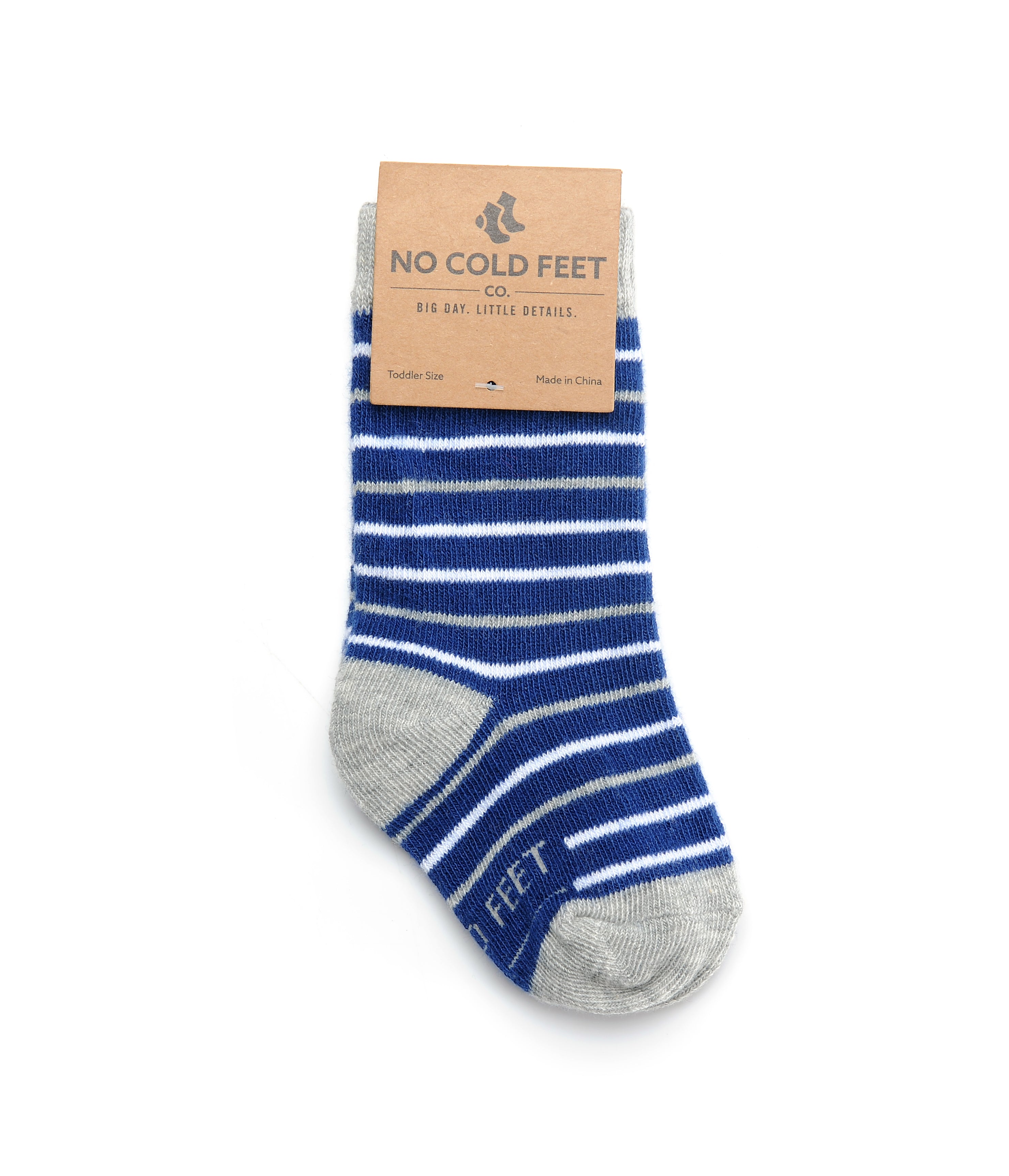 Navy and White Striped Toddler Socks