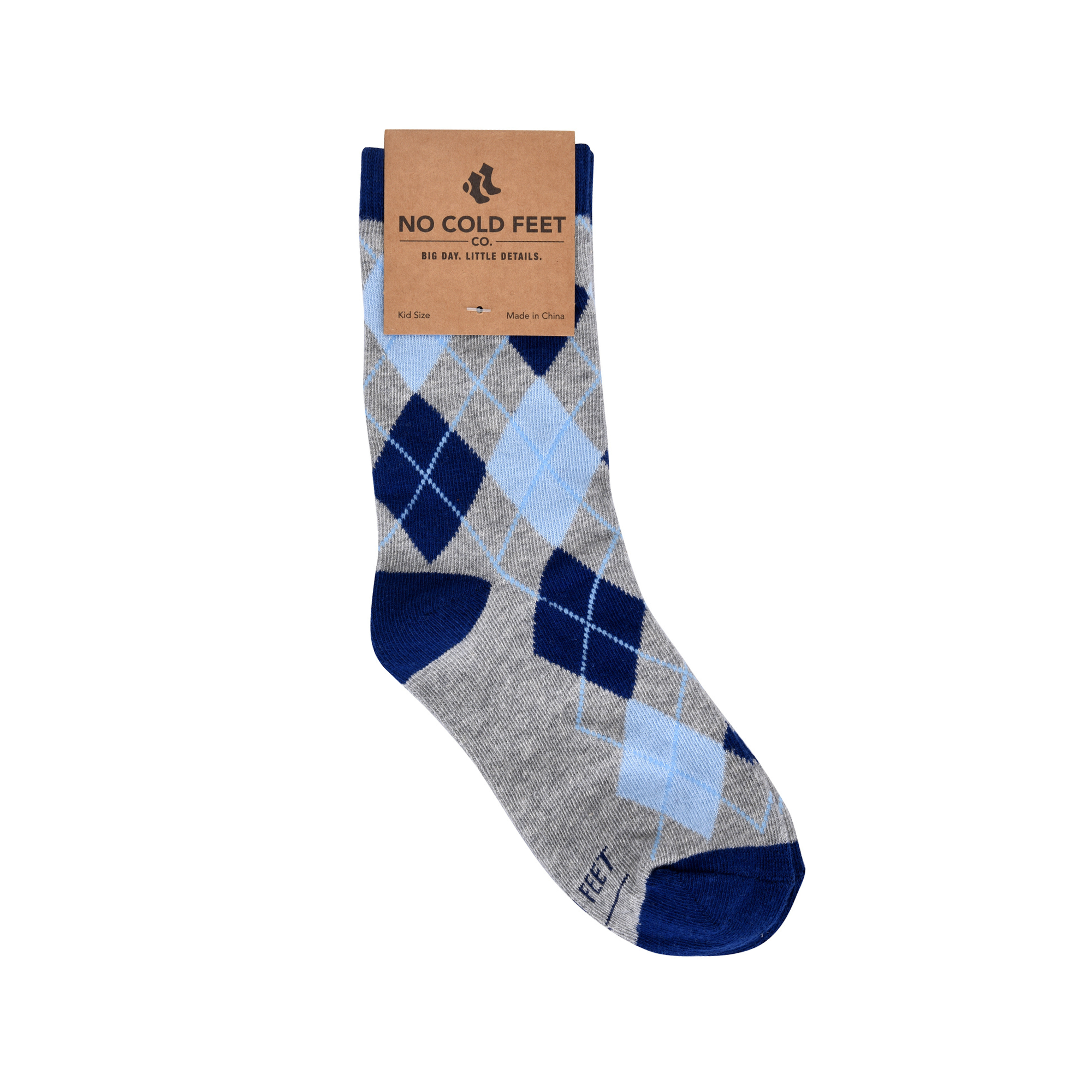 Blue and Grey Argyle Kids Socks