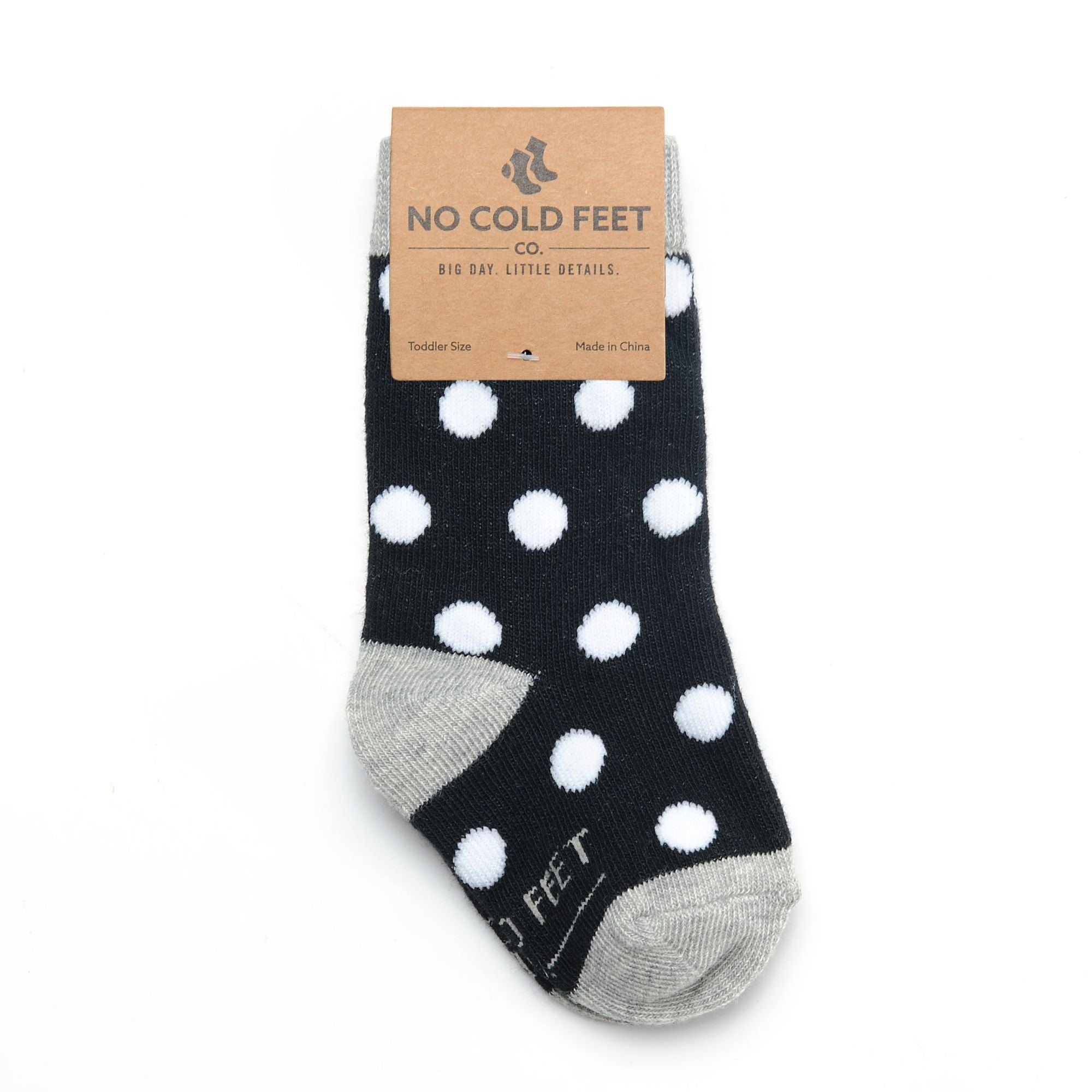 Black Socks with White Polka Dot Toddler Socks
