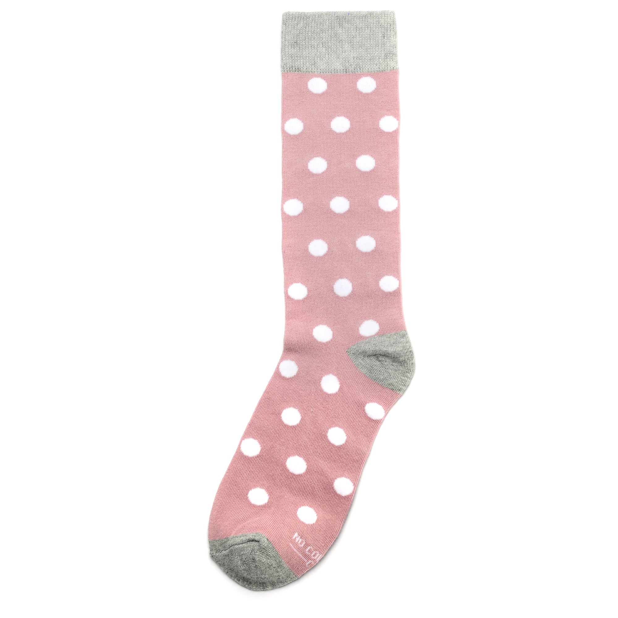 No Cold Feet Dusty Rose with White Polka Dot Socks, M