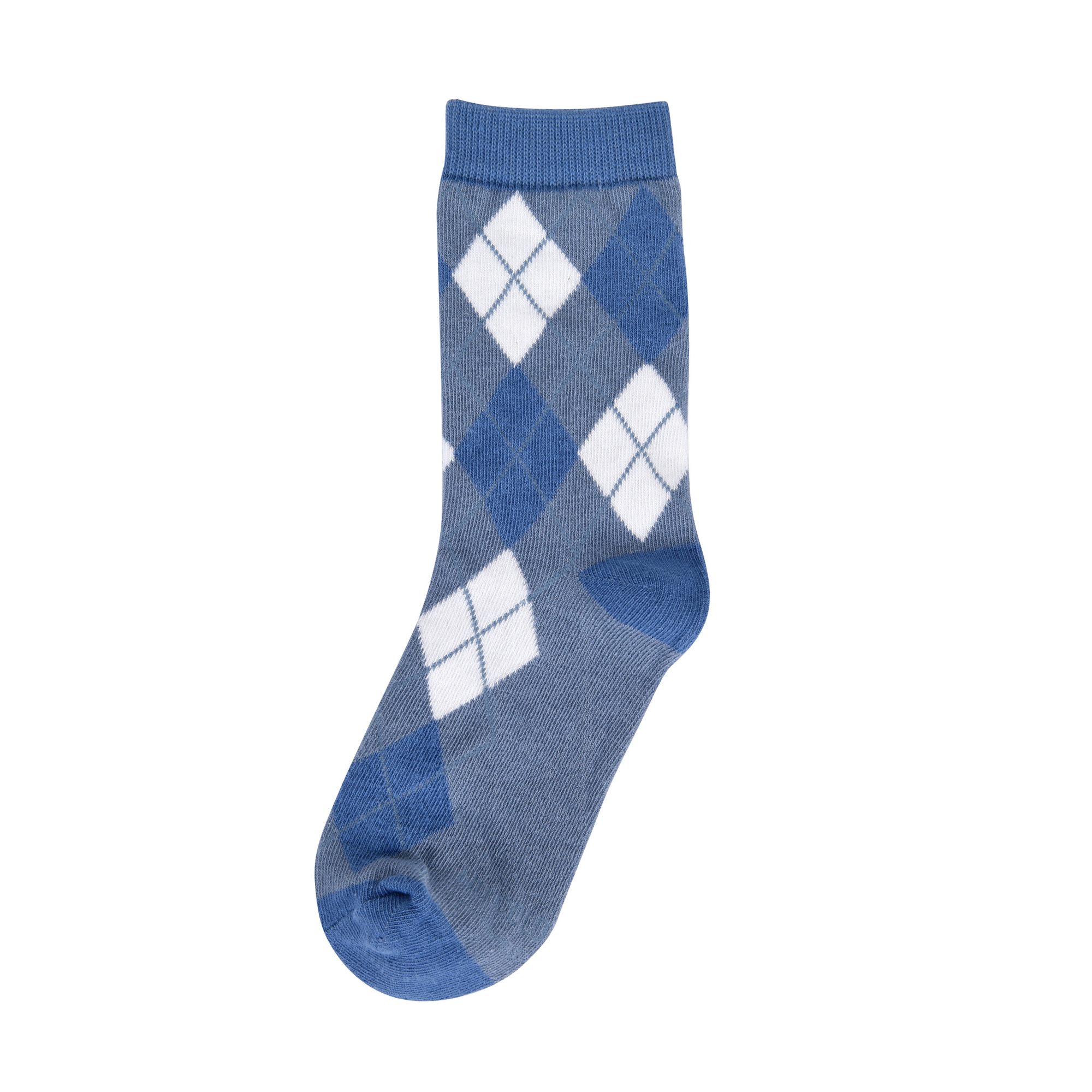 Dusty Blue Argyle Kids Socks
