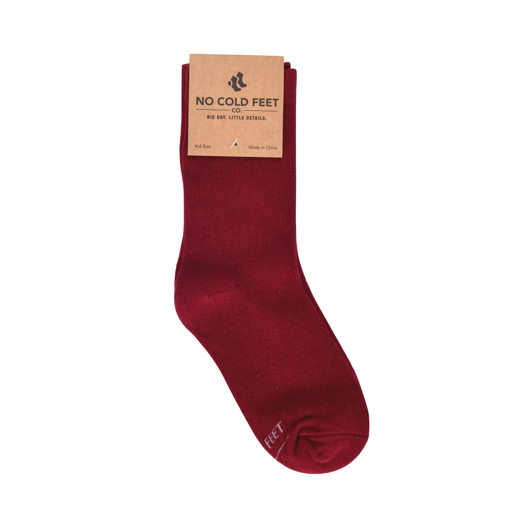 Solid Burgundy Kids Socks