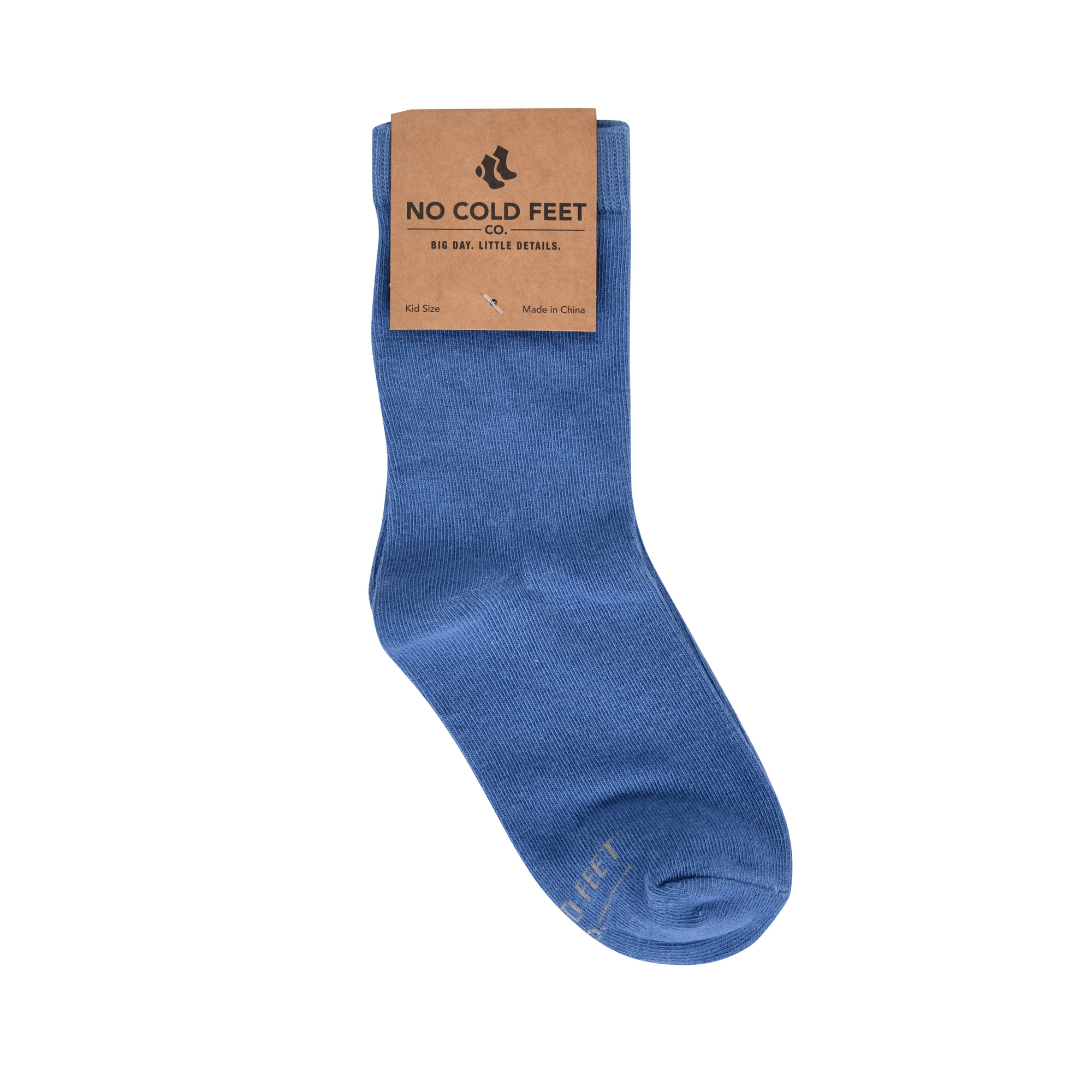 Solid Steel Blue Kids Socks