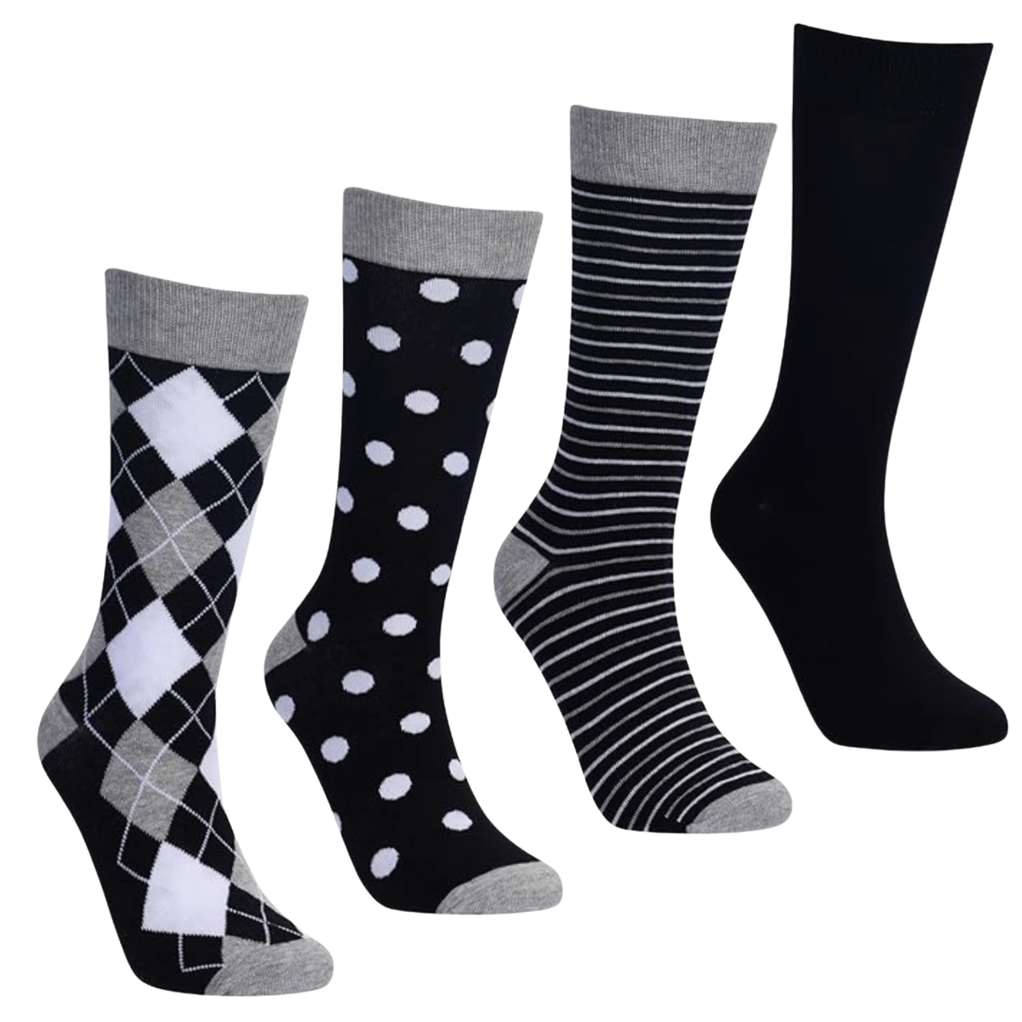 Classic Black Combed Cotton Crew Dress Sock Bundle | No Cold Feet Co.
