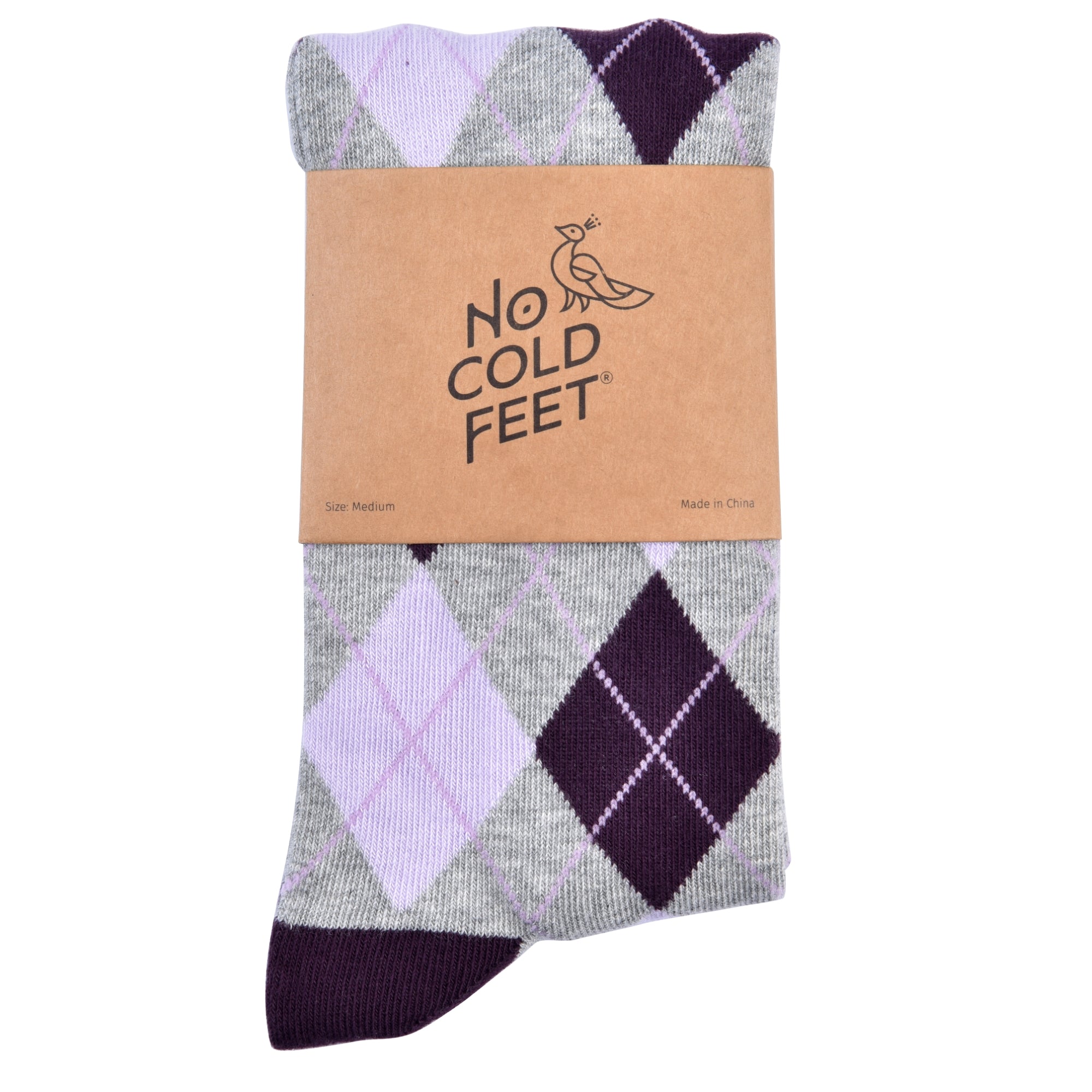 Purple and Grey Argyle Socks