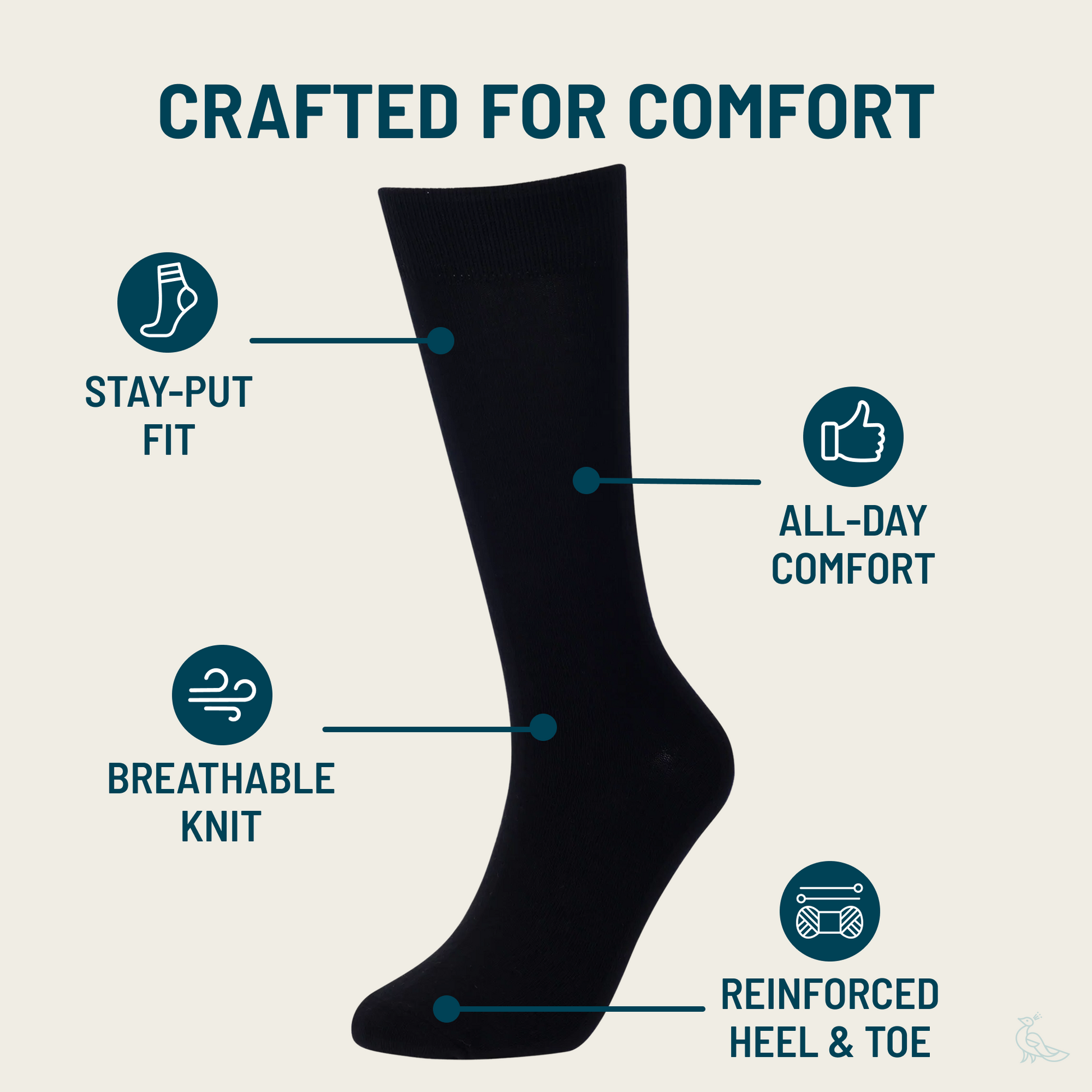 ladies black dress socks Classic Solid Black Dress Socks | Soft Combed Cotton Socks