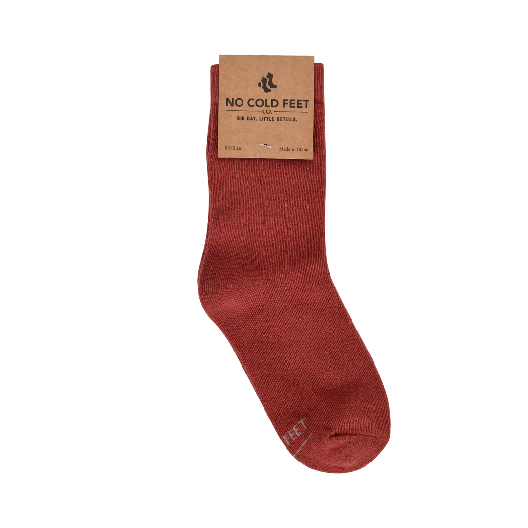 Solid Burnt Orange Kids Socks | No Cold Feet Co Solid Burnt Orange Kids Socks | No Cold Feet Co