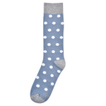 Dusty Blue with White Polka Dot Socks, single pair