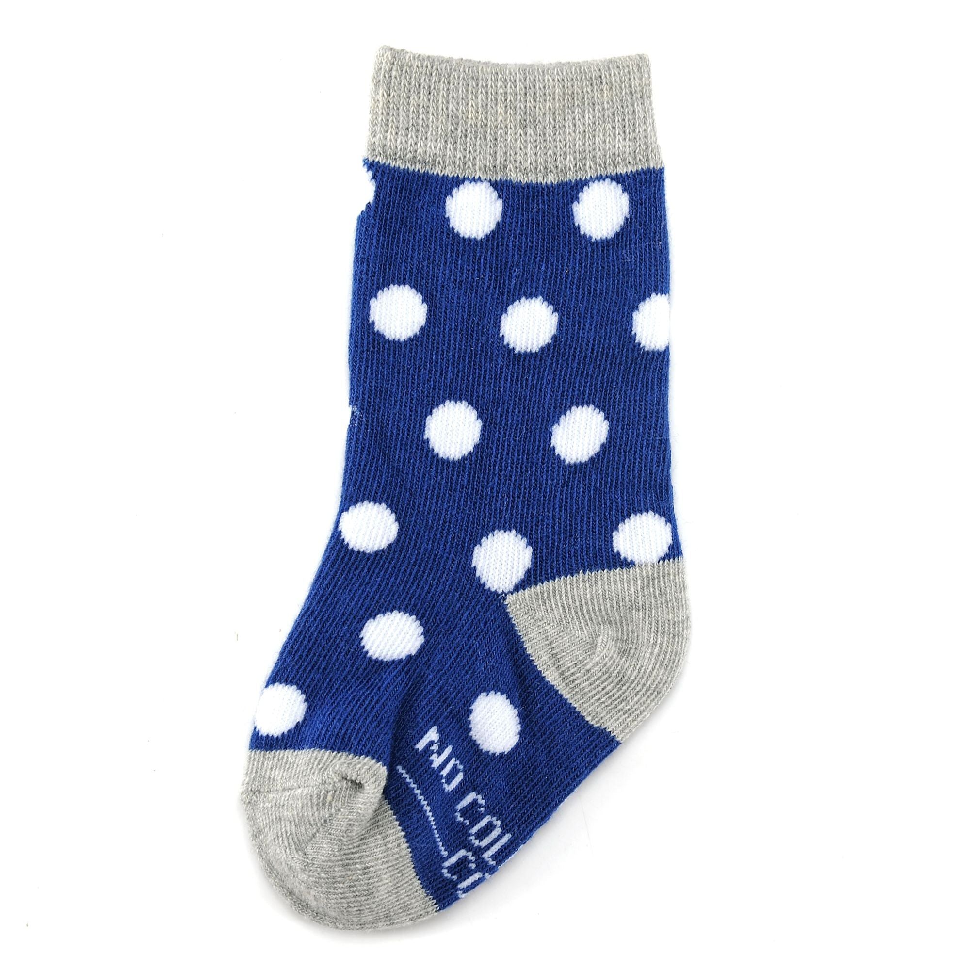 Navy with White Polka Dot Toddler Socks