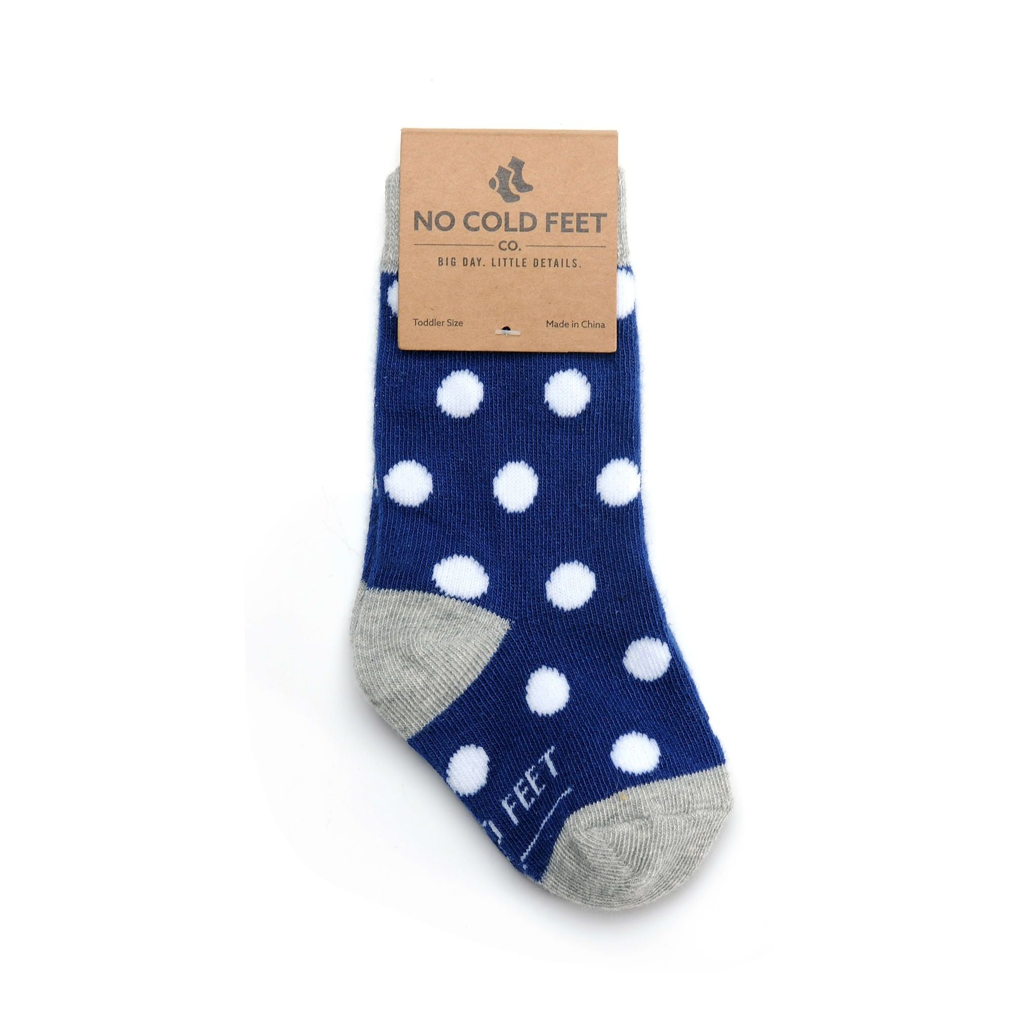 Navy with White Polka Dot Toddler Socks