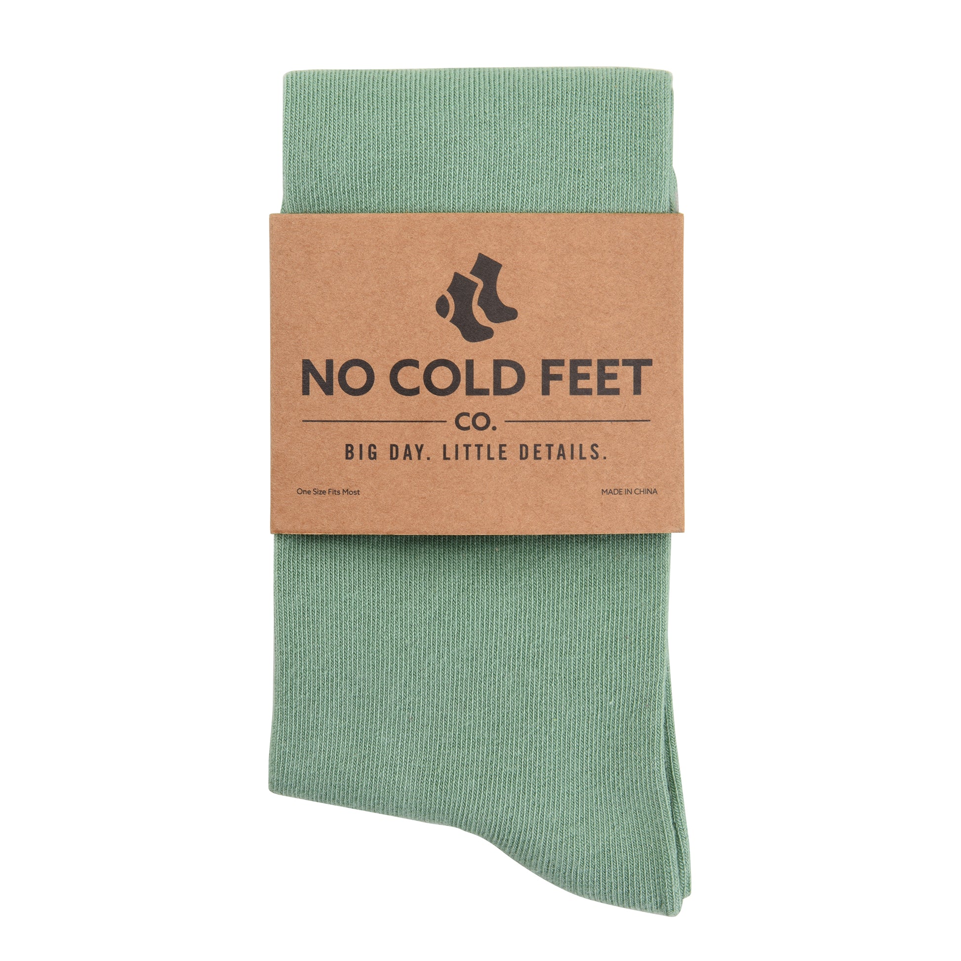 No Cold Feet Solid Sage Socks, M No Cold Feet Solid Sage Socks, M