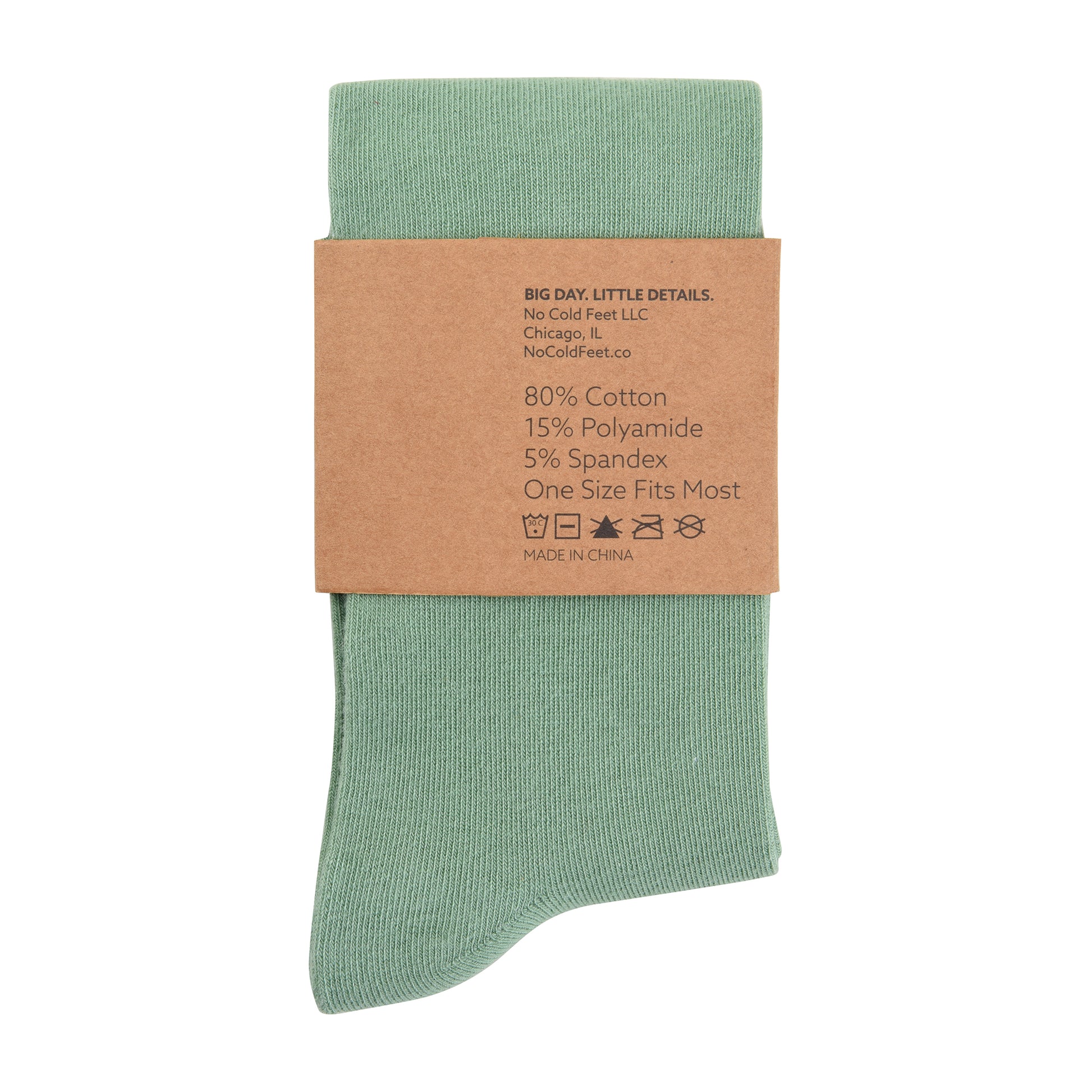 No Cold Feet Solid Sage Socks, M No Cold Feet Solid Sage Socks, M