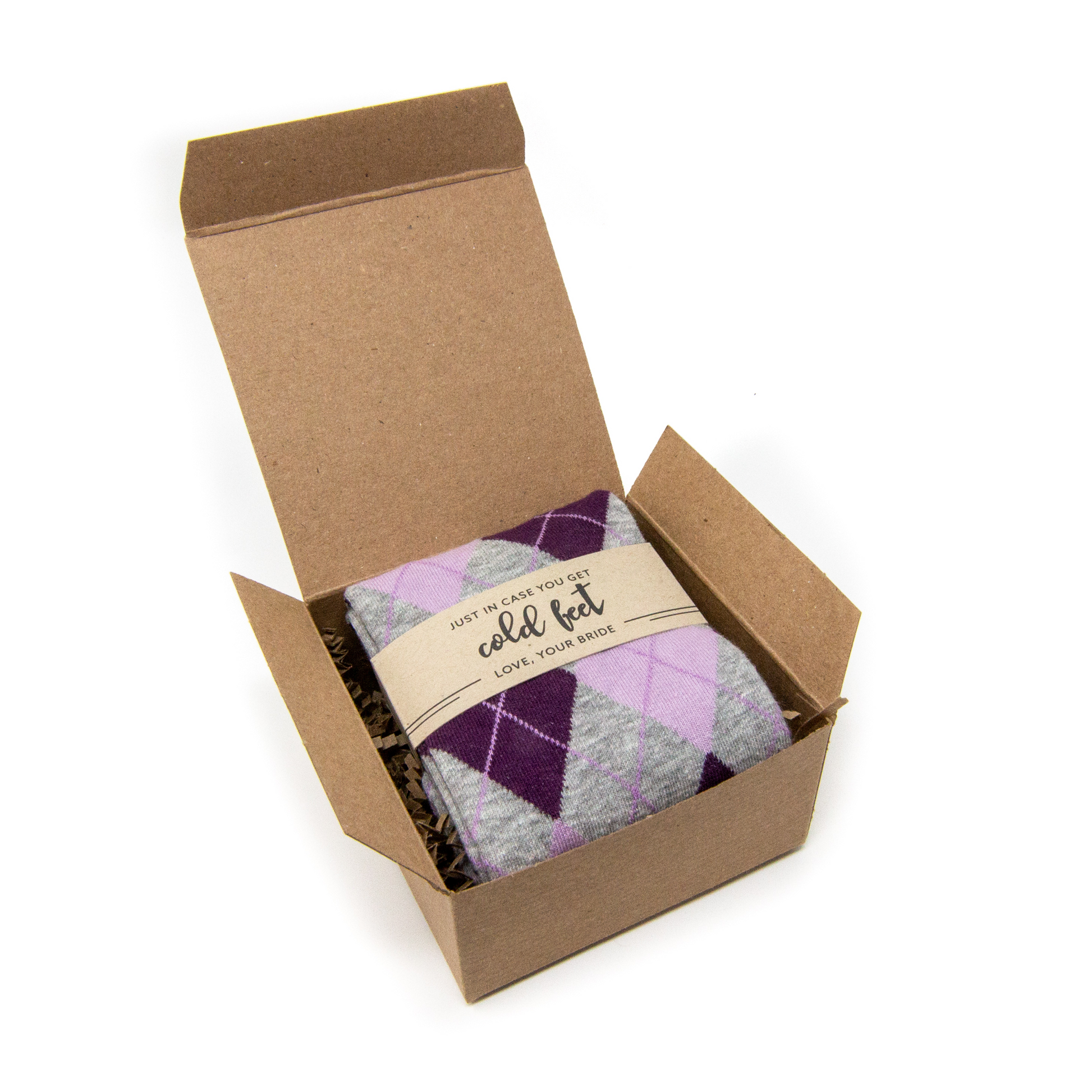 Single Sock in Box with In Case of Cold Feet Label | NoColdFeet