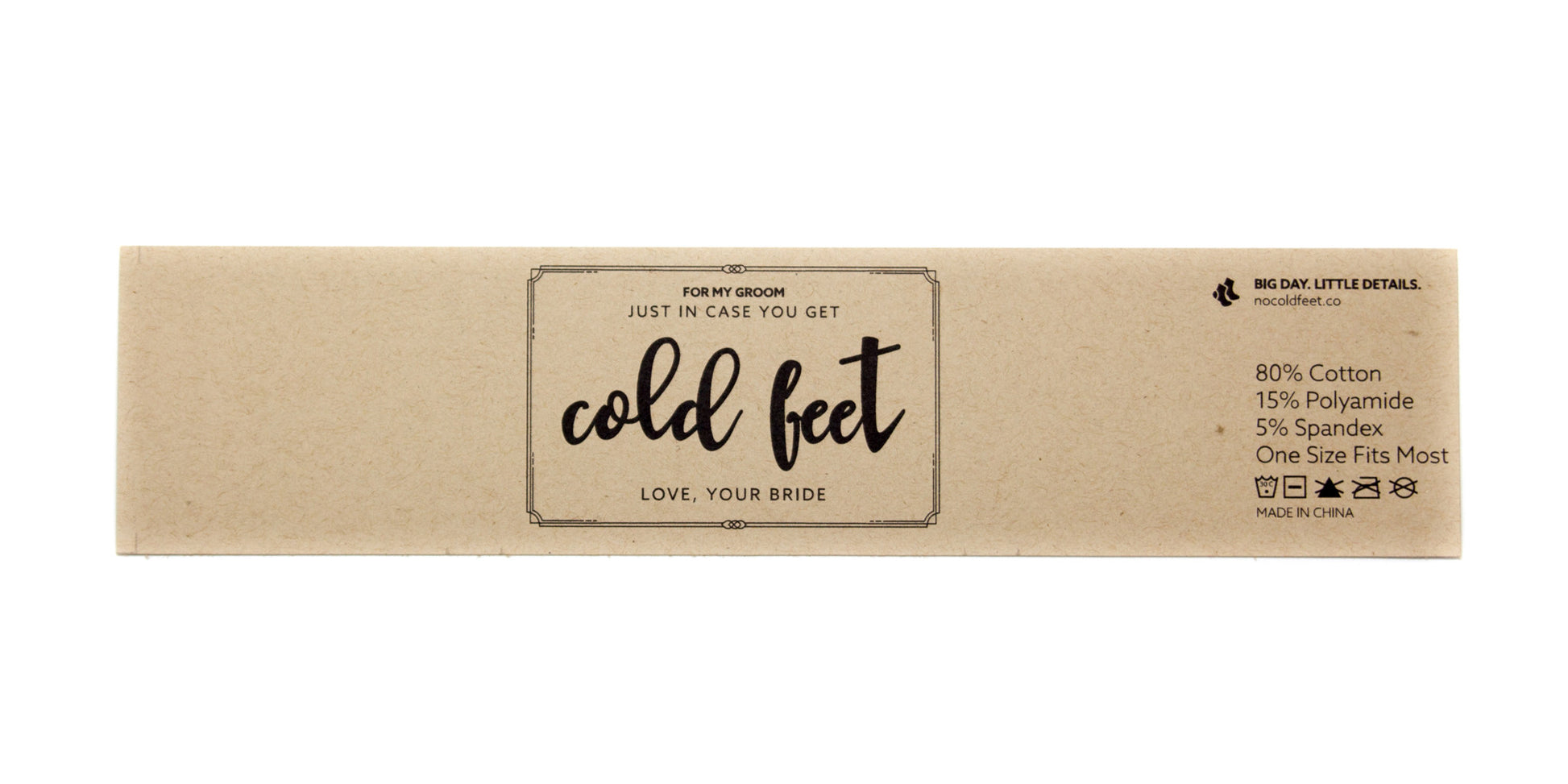 "Just in Case you get Cold Feet" Label | NoColdFeet
