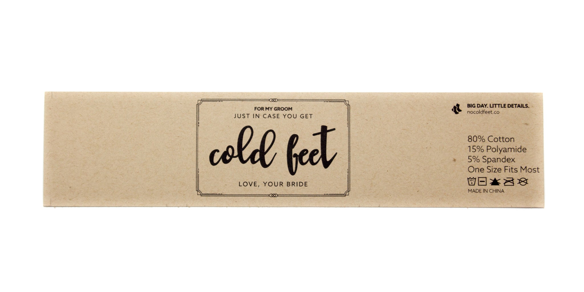 "Just in Case you get Cold Feet" Label | NoColdFeet